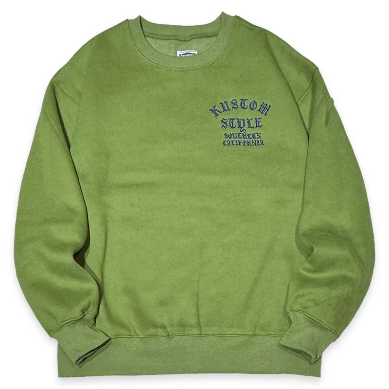 KUSTOMSTYLE KSSW2411 "SHADES" CREW NECK EMBROIDERY SWEAT SHIRTS
