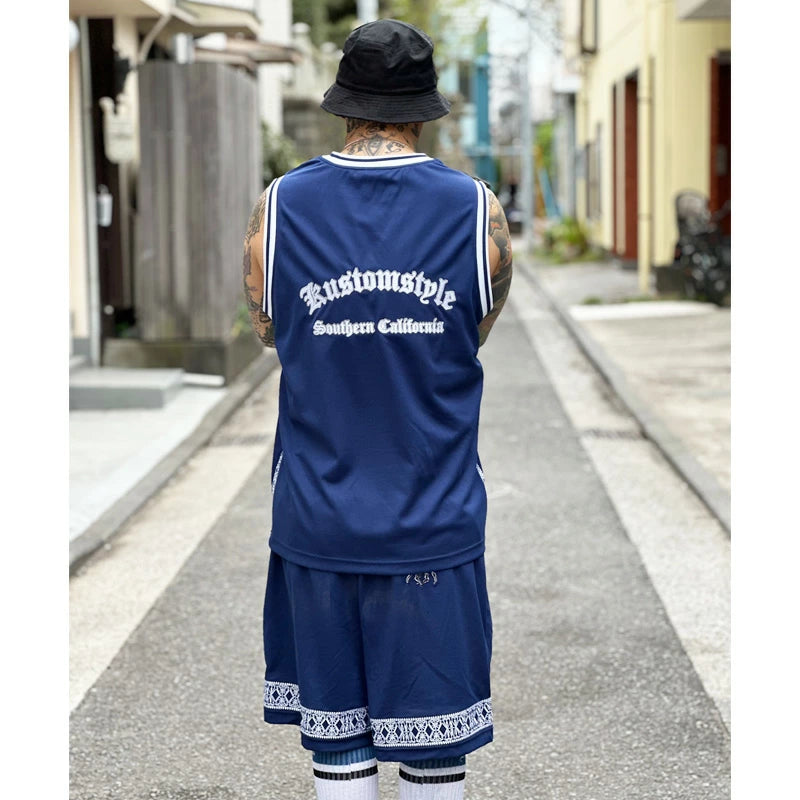 KUSTOMSTYLE KSSP2508BK "GARDEN GROVE" MESH SHORTS JERSEY COLOR: NAVY