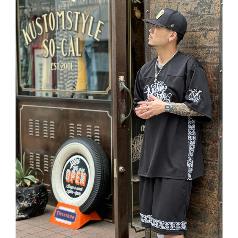 KUSTOMSTYLE KSFOOT2508BK "GARDEN GROVE" FOOTBALL JERSEY