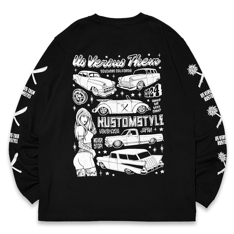 KUSTOMSTYLE  x US VERSUS THEM  KSUVT010LTWH LONG SLEVE T-SHIRTS