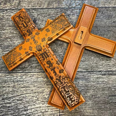 "TROUBLE-PAISLEY" WOOD CROSS