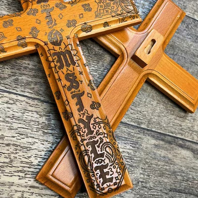 "TROUBLE-PAISLEY" WOOD CROSS