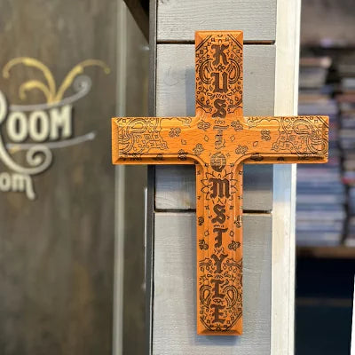 "TROUBLE-PAISLEY" WOOD CROSS