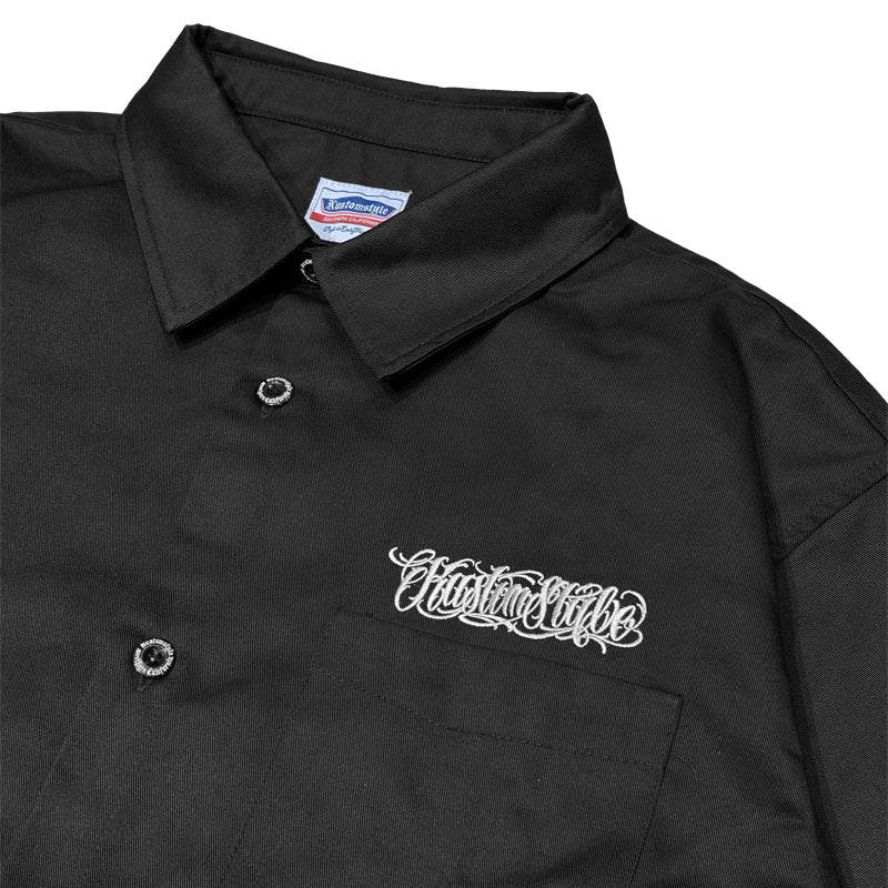 "FUCKIN' SCRIPT" COTTON TWILL WORK SHIRTS