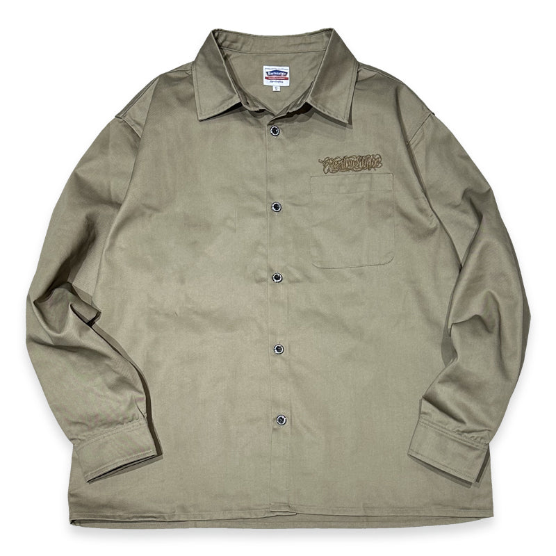 "FUCKIN' SCRIPT" COTTON TWILL WORK SHIRTS