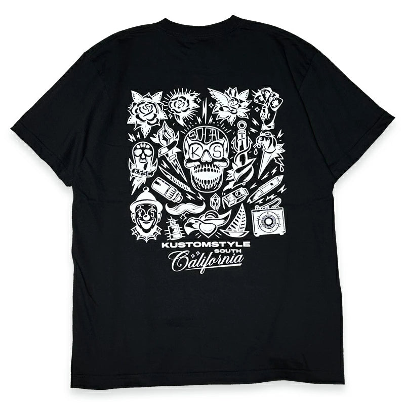 KUSTOMSTYLE  KST2412WH "P,L,O SKULL" T-SHIRTS