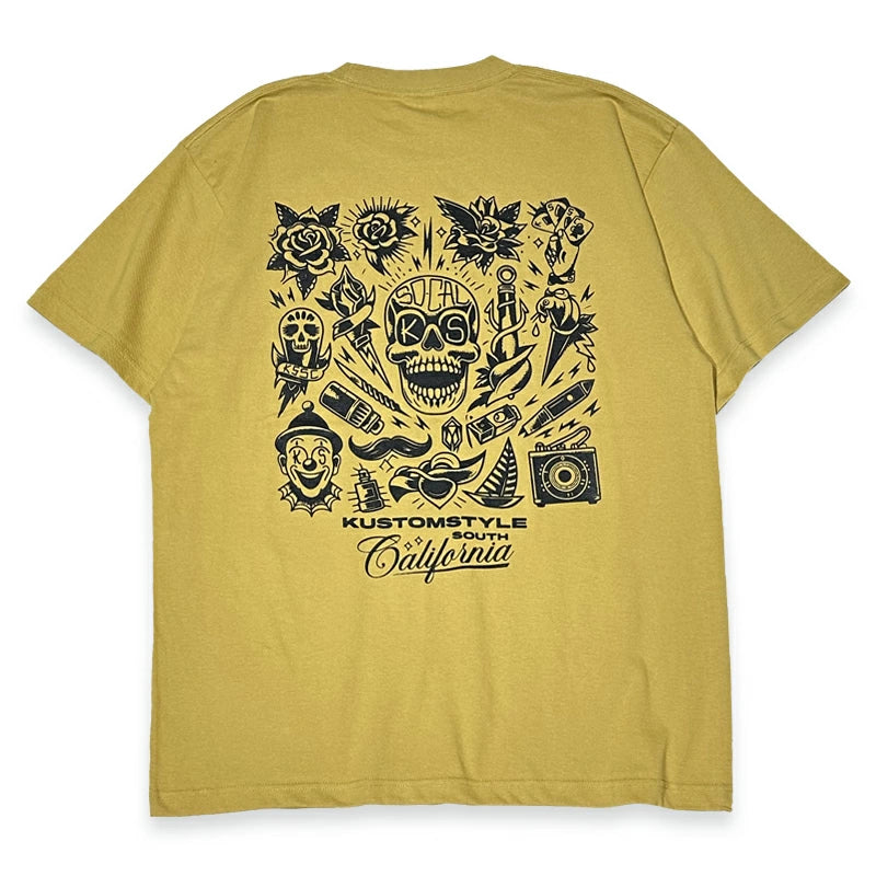 KUSTOMSTYLE  KST2412WH "P,L,O SKULL" T-SHIRTS