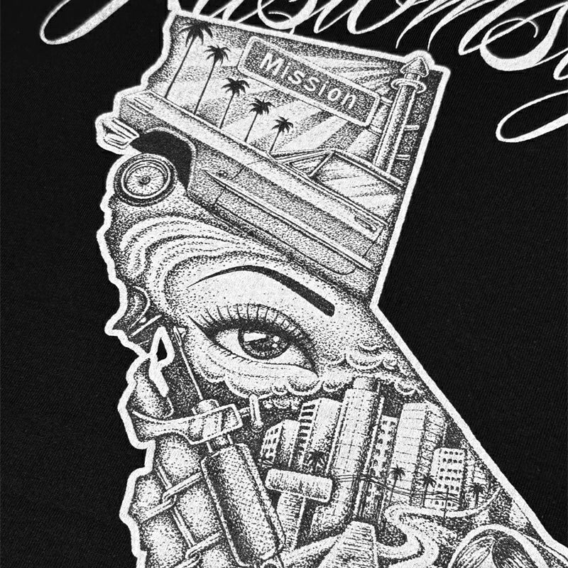 KUSTOMSTYLE  KST2413 "CALI MAP" T-SHIRTS