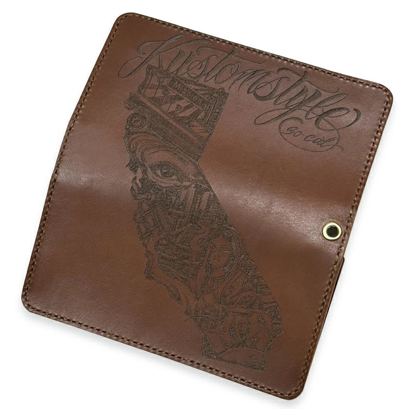 KUSTOMSTYLE TYPE-9 CALI MAP LEATHER LONG WALLET