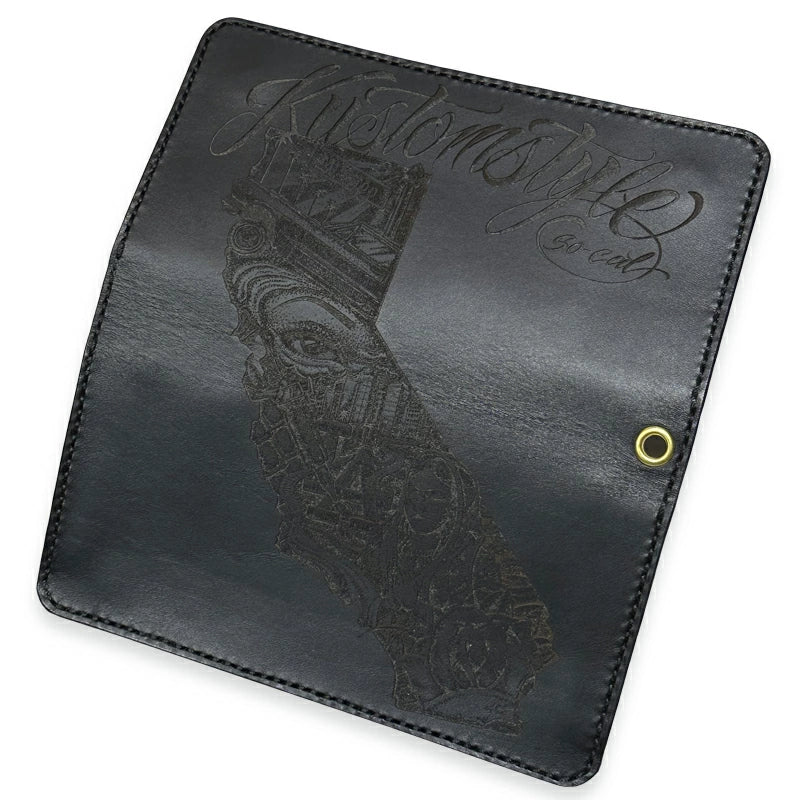 KUSTOMSTYLE TYPE-9 CALI MAP LEATHER LONG WALLET