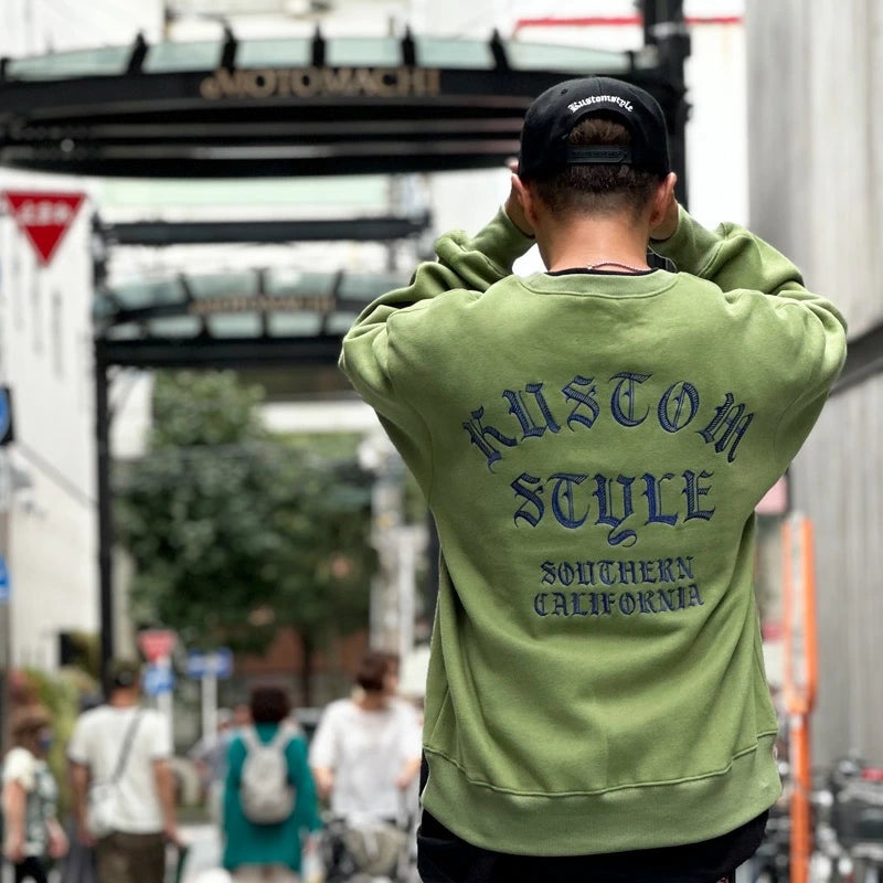 KUSTOMSTYLE KSSW2411 "SHADES" CREW NECK EMBROIDERY SWEAT SHIRTS