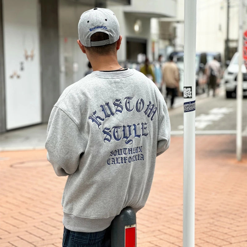 KUSTOMSTYLE KSSW2411 "SHADES" CREW NECK EMBROIDERY SWEAT SHIRTS