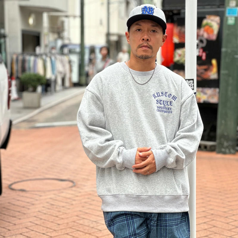 KUSTOMSTYLE KSSW2411 "SHADES" CREW NECK EMBROIDERY SWEAT SHIRTS