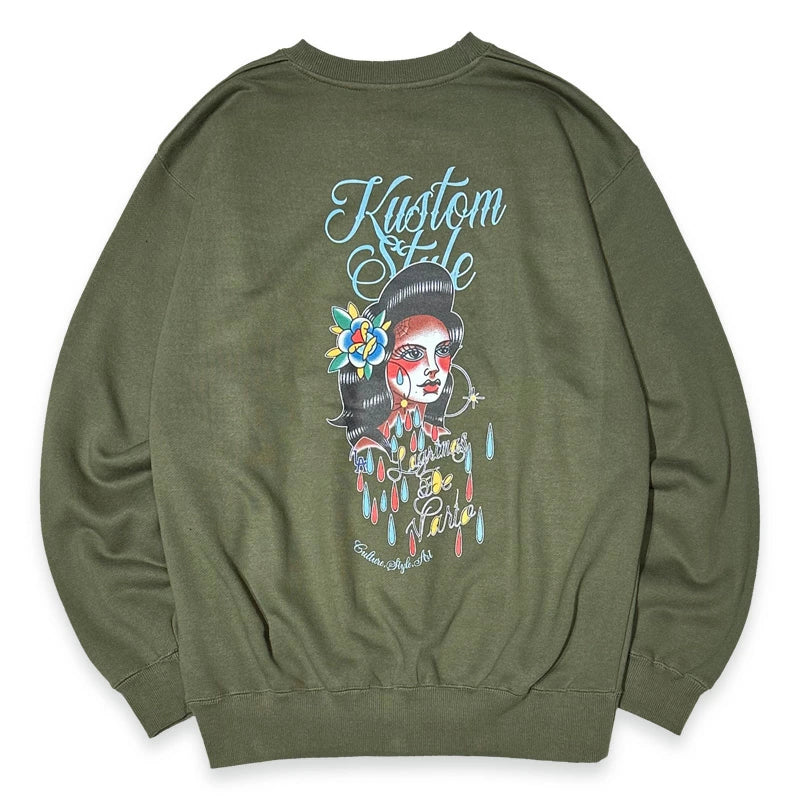 KUSTOMSTYLE KS2406 "LAGRIMAS DE VARIO" CREWNECK SWEATSHIRTS & HOODIE