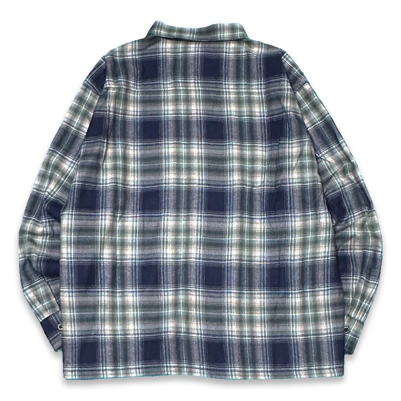 KUSTOMSTYLE KSLS2431GRNY "STARLITE" LONG SLEEVE CHECK SHIRTS COLOR: GREEN/NAVY