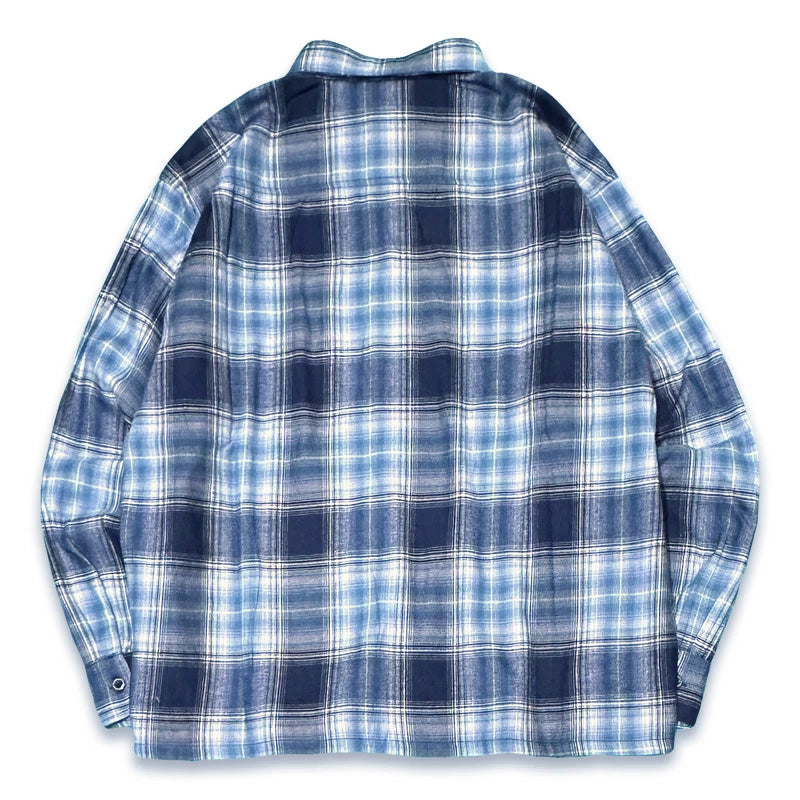 KUSTOMSTYLE KSLS2431BLNY "STARLITE" LONG SLEEVE CHECK SHIRTS  COLOR: BLUE/NAVY