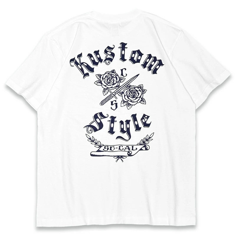 KUSTOMSTYLE  KST2433BK -SWORD&ROSES- T-SHIRTS