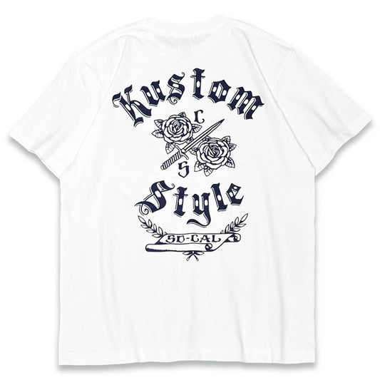 KUSTOMSTYLE  KST2433BK -SWORD&ROSES- T-SHIRTS