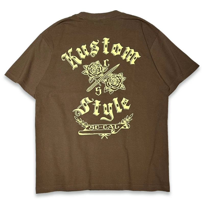 KUSTOMSTYLE  KST2433BK -SWORD&ROSES- T-SHIRTS