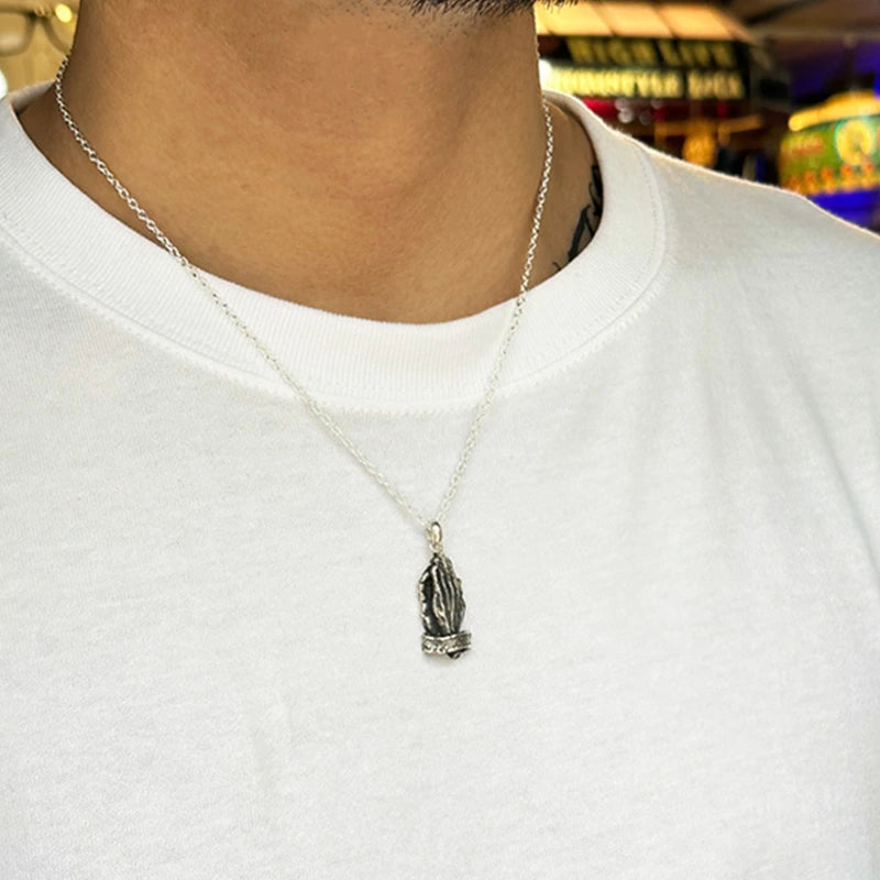 KUSTOMSTYLE KSSLTOP002 -PRAYING HANDS- TOP & CHAIN SILVER925