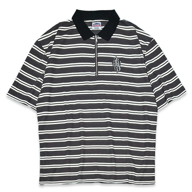 KUSTOMSTYLE KSSS2432 -KARMA- BORDER HALF ZIP SHIRTS