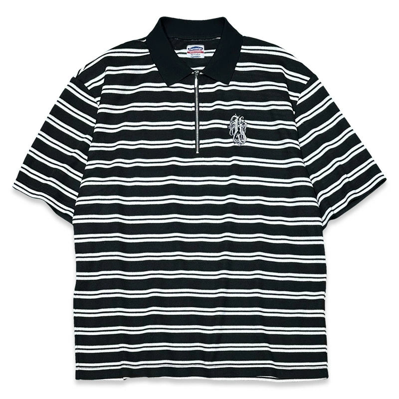 KUSTOMSTYLE KSSS2432 -KARMA- BORDER HALF ZIP SHIRTS