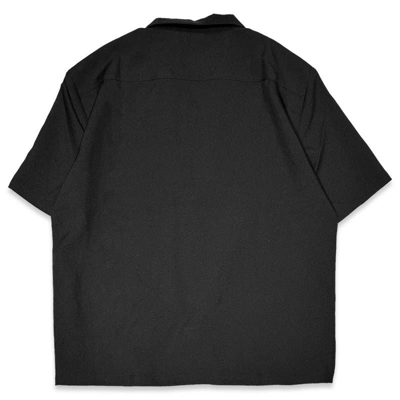 KUSTOMSTYLE  KSSS2505BK -CARLSBAD- OPEN COLLAR SHORT SLEEVE SHIRTS COLOR-BLACK