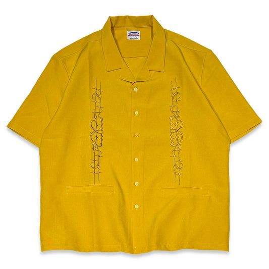 KUSTOMSTYLE KSSS2505MUS -CARLSBAD- OPEN COLLAR SHORT SLEEVE SHIRTS COLOR-MUSTARD