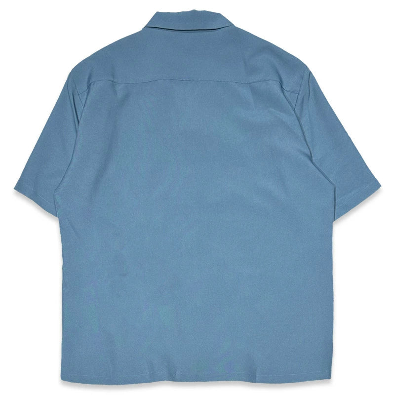 KUSTOMSTYLE  KSSS2505BL -CARLSBAD- OPEN COLLAR SHORT SLEEVE SHIRTS COLOR-BLUE