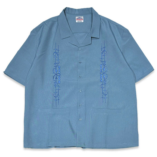 KUSTOMSTYLE  KSSS2505BL -CARLSBAD- OPEN COLLAR SHORT SLEEVE SHIRTS COLOR-BLUE