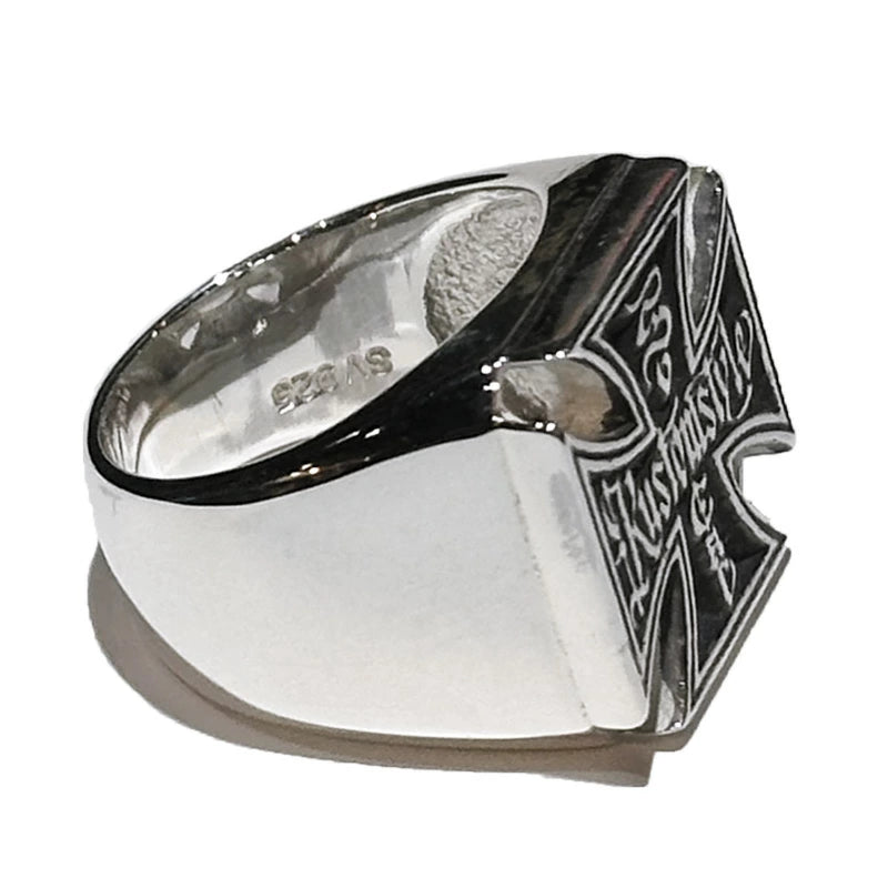 KUSTOMSTYLE KSSLRING001 "IRON CROSS" SILVER RING