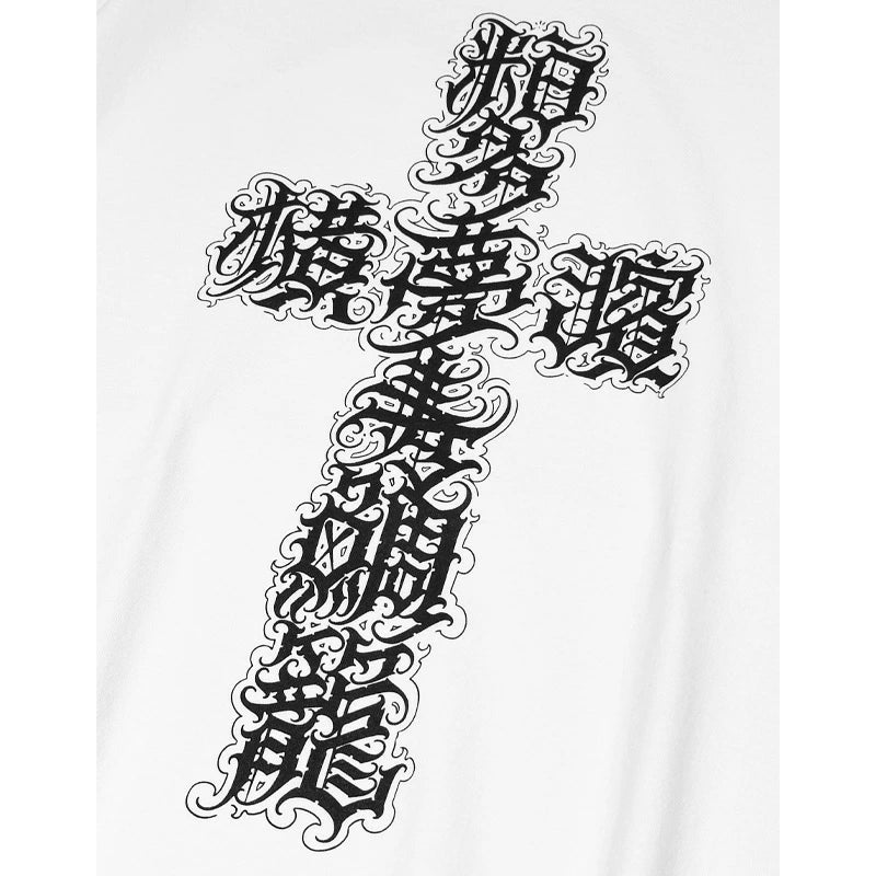 KUSTOMSTYLE KST2512 -KANJI CROSS 粕多夢寿鯛籠- T-SHIRTS