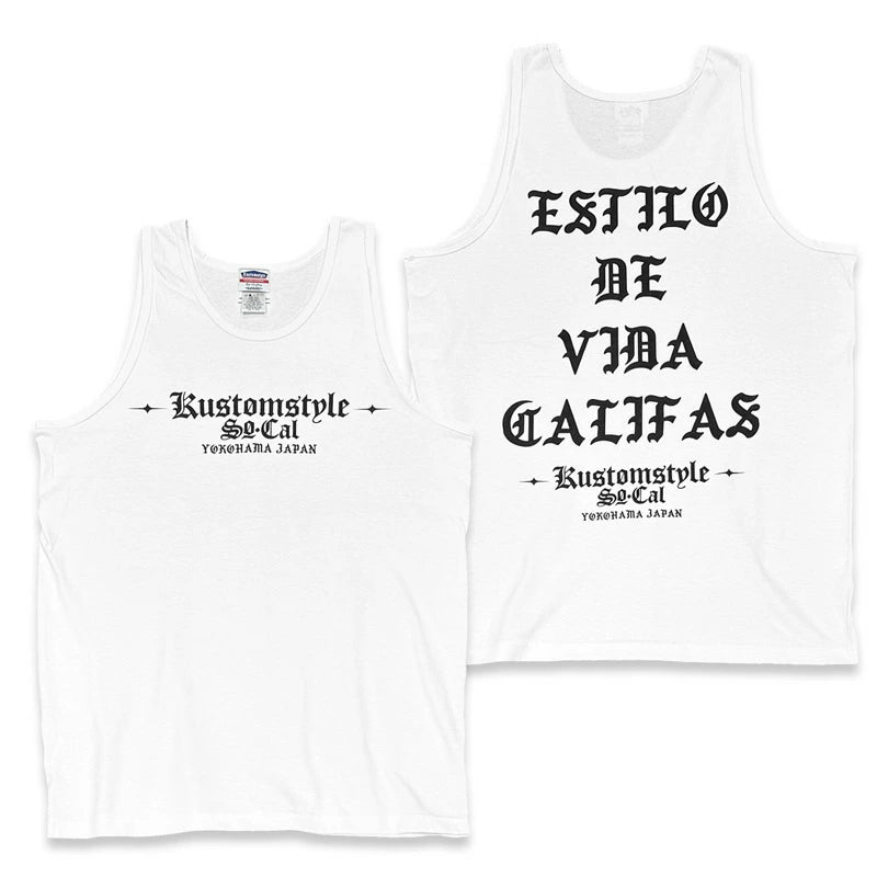 KUSTOMSTYLE  KSTANK2506WH "ESTILO CALIFAS" COTTON TANK TOP