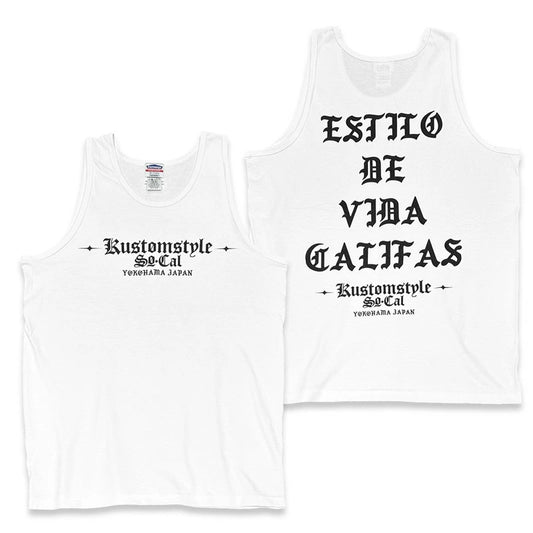 KUSTOMSTYLE  KSTANK2506WH "ESTILO CALIFAS" COTTON TANK TOP
