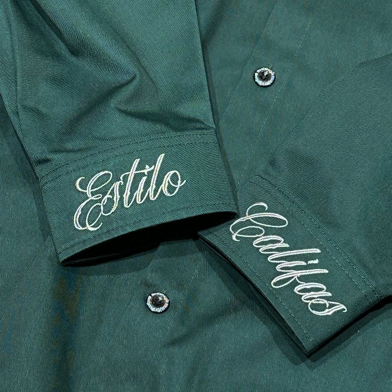 KUSTOMSTYLE KSLS2518GR "CYPRESS" LONG SLEEVE SHIRTS JACKET GREEN