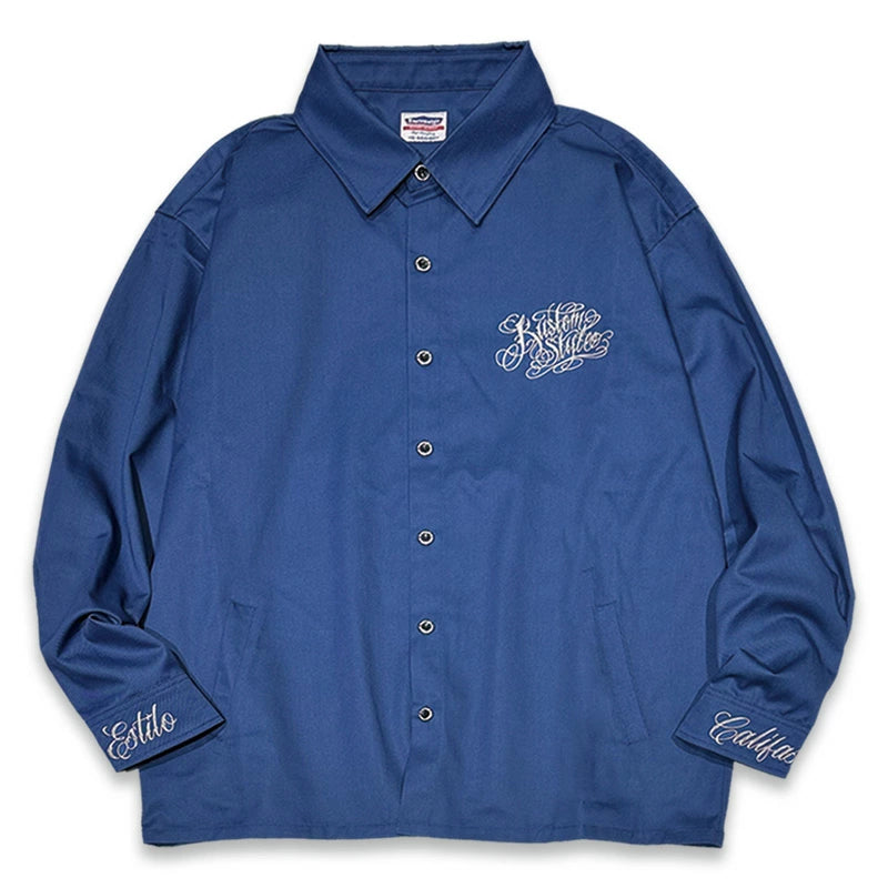 KUSTOMSTYLE KSLS2518BL "CYPRESS" LONG SLEEVE SHIRTS JACKET BLUE