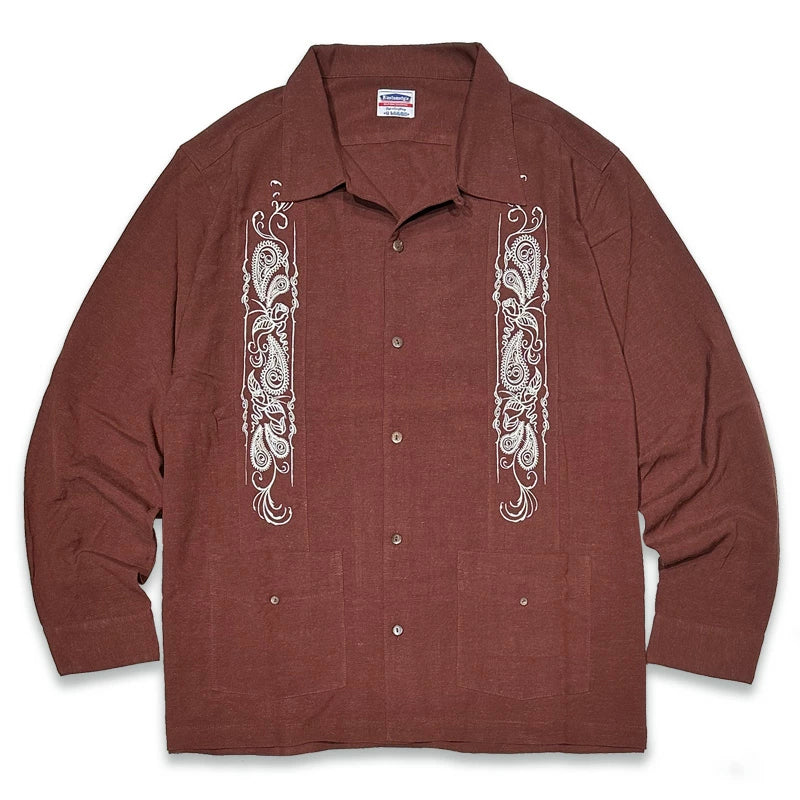 KUSTOMSTYLE KSLS2107 -LONGROOF- GUAYABERA LONG SLEEVE SHIRTS