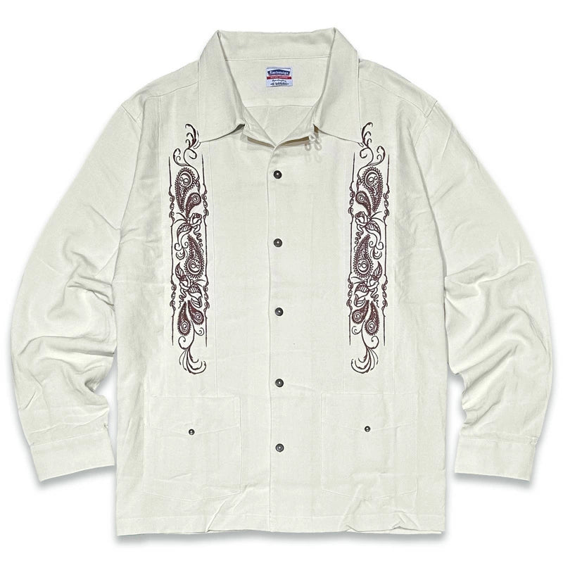KUSTOMSTYLE KSLS2107 -LONGROOF- GUAYABERA LONG SLEEVE SHIRTS
