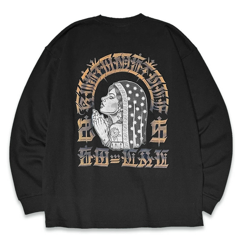 KUSTOMSTYLE KSTL2601 -036 SIDE FACE- 9.1oz HEAVYWEIGHT LONG SLEEVE T-SHIRTS