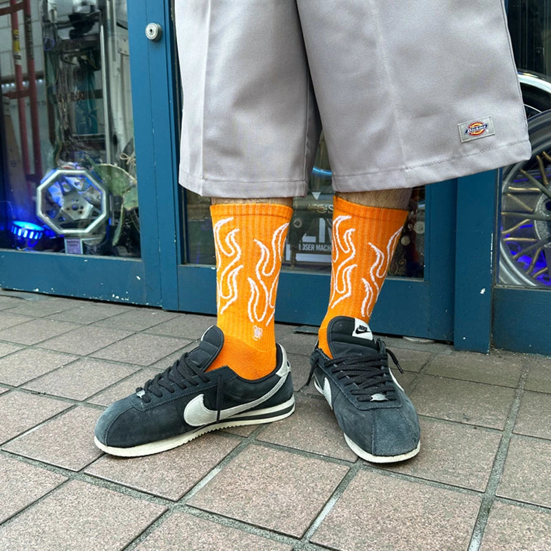 KUSTOMSTYLE KSSOX-023 -FLAMES- CREW SOCKS