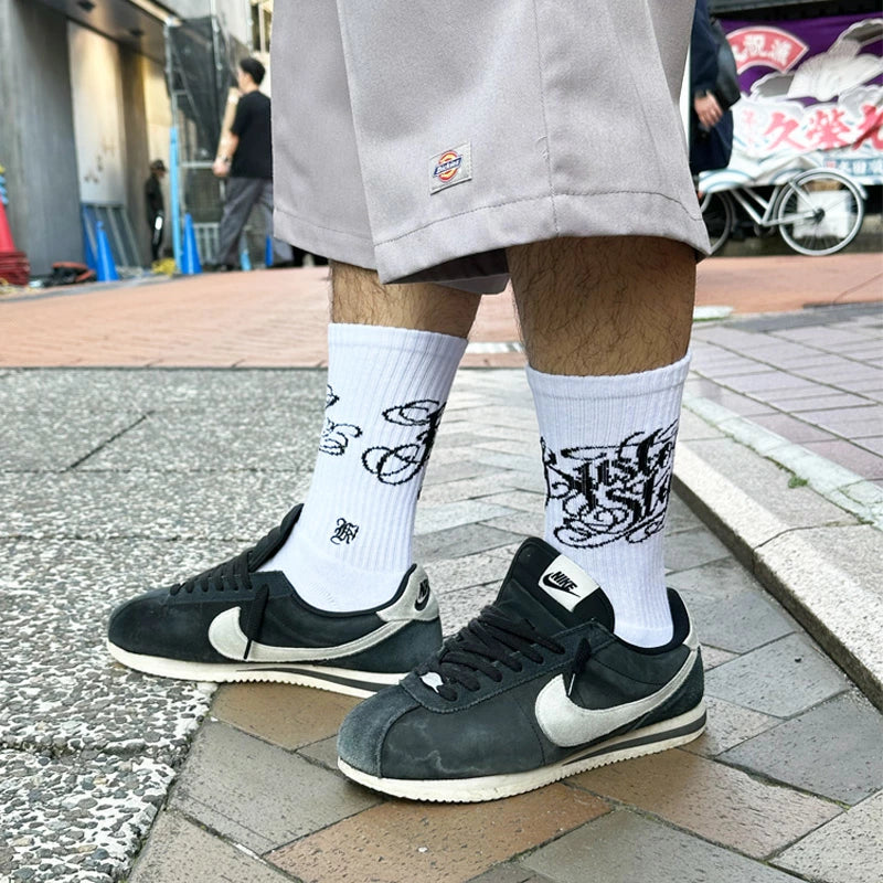 KUSTOMSTYLE KSSOX-024WH -NORM LOGO- CREW SOCKS