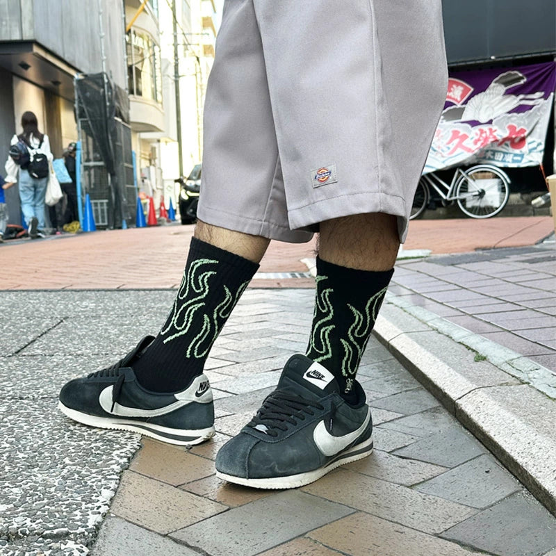KUSTOMSTYLE KSSOX-023 -FLAMES- CREW SOCKS