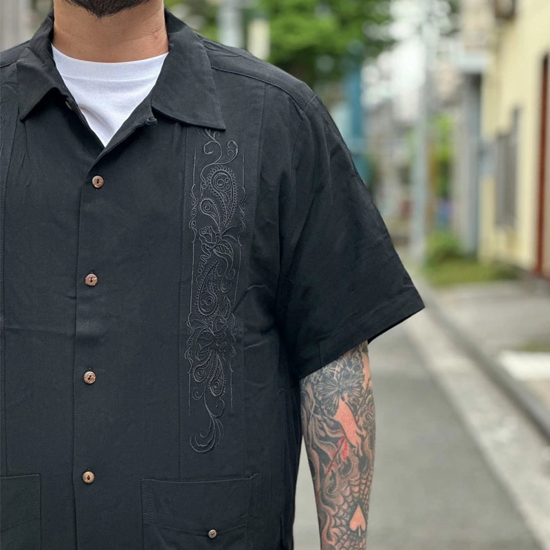 KUSTOMSTYLE KSSS2107 -LONGROOF- GUAYABERA SHORT SLEEVE SHIRTS