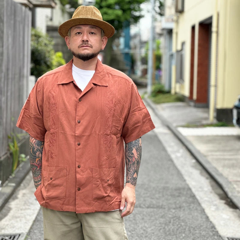 KUSTOMSTYLE KSSS2107 -LONGROOF- GUAYABERA SHORT SLEEVE SHIRTS