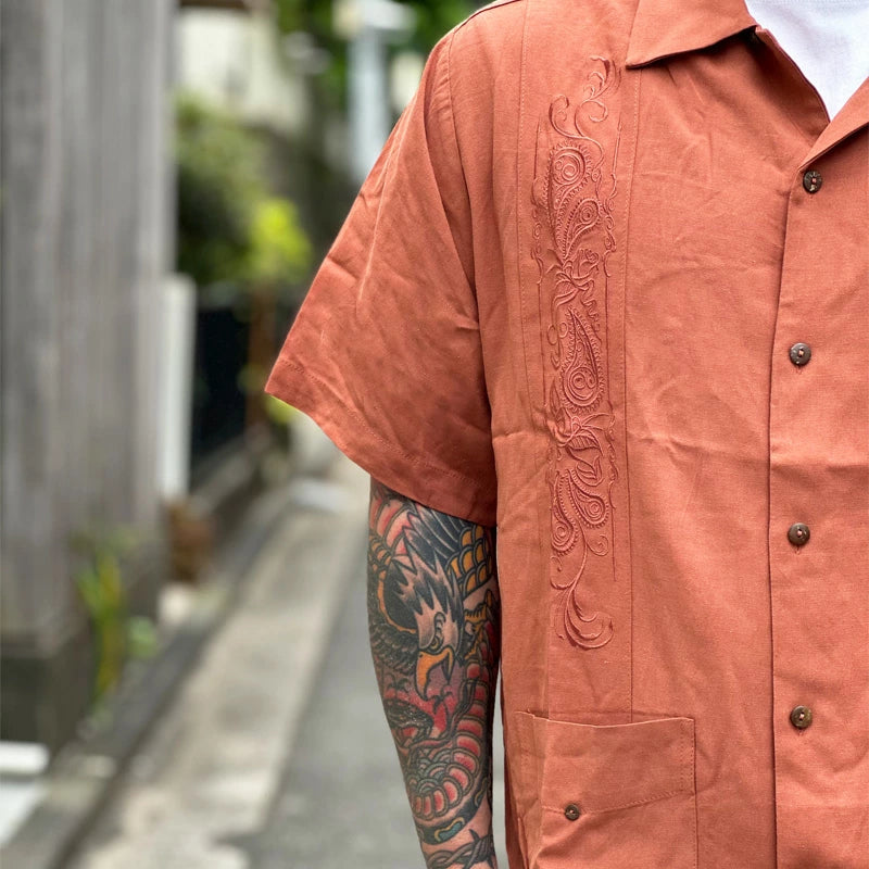 KUSTOMSTYLE KSSS2107 -LONGROOF- GUAYABERA SHORT SLEEVE SHIRTS