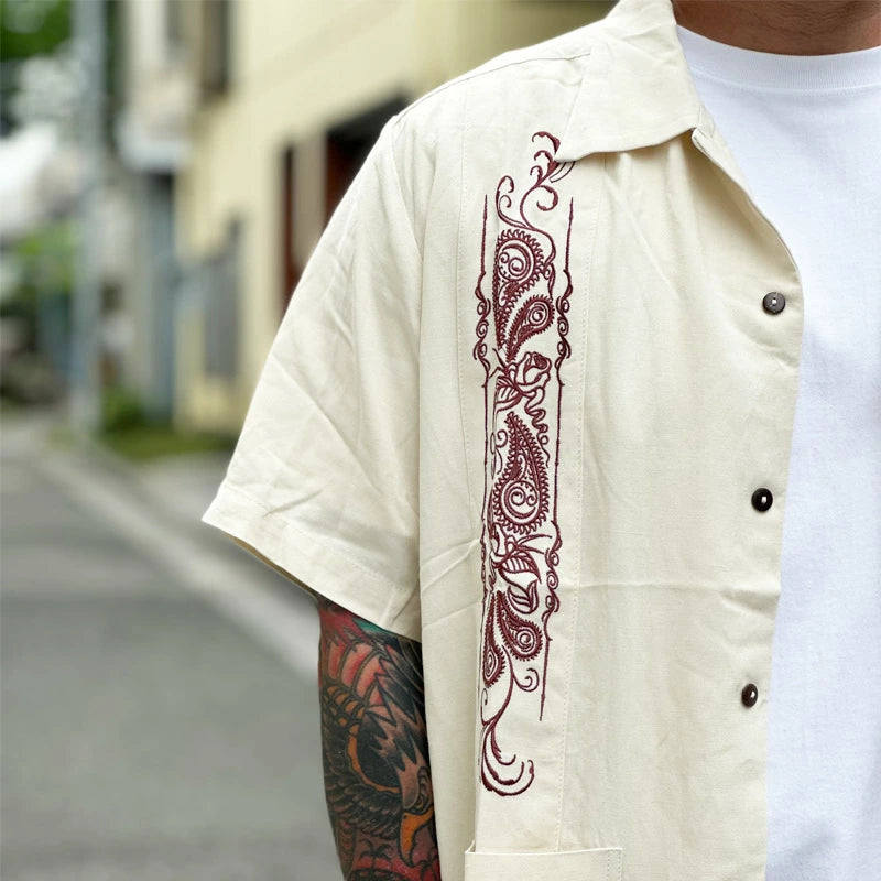 KUSTOMSTYLE KSSS2107 -LONGROOF- GUAYABERA SHORT SLEEVE SHIRTS