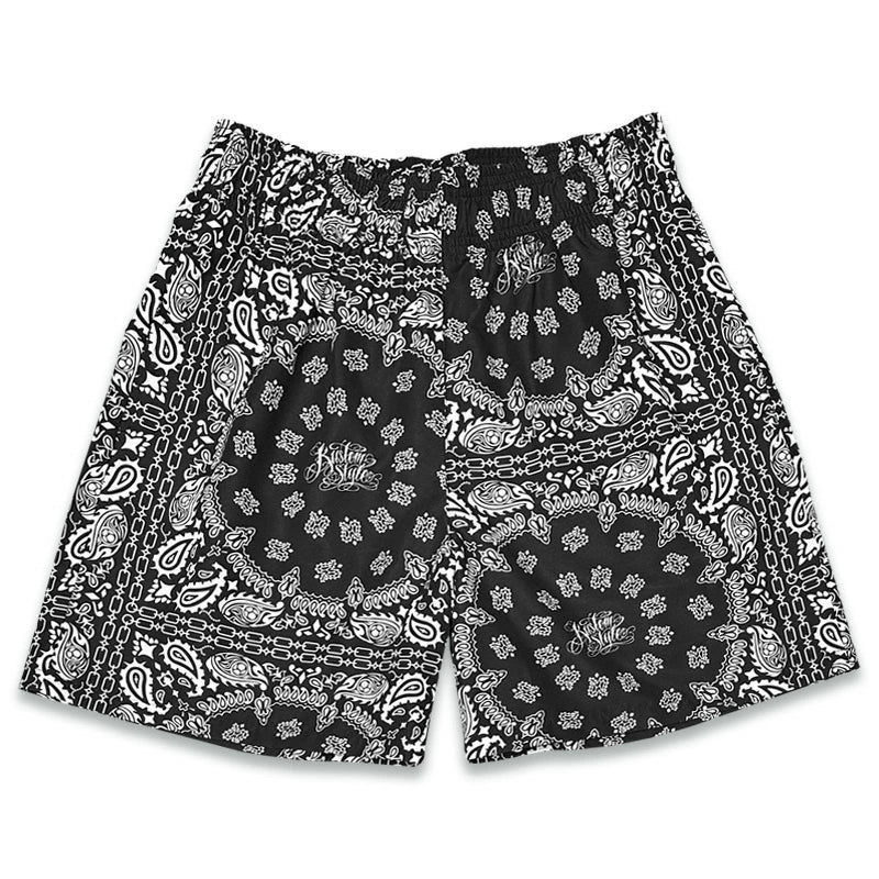 KUSTOMSTYLE  KSSP2608BK -NORM BANDANA- BOARD SHORTS
