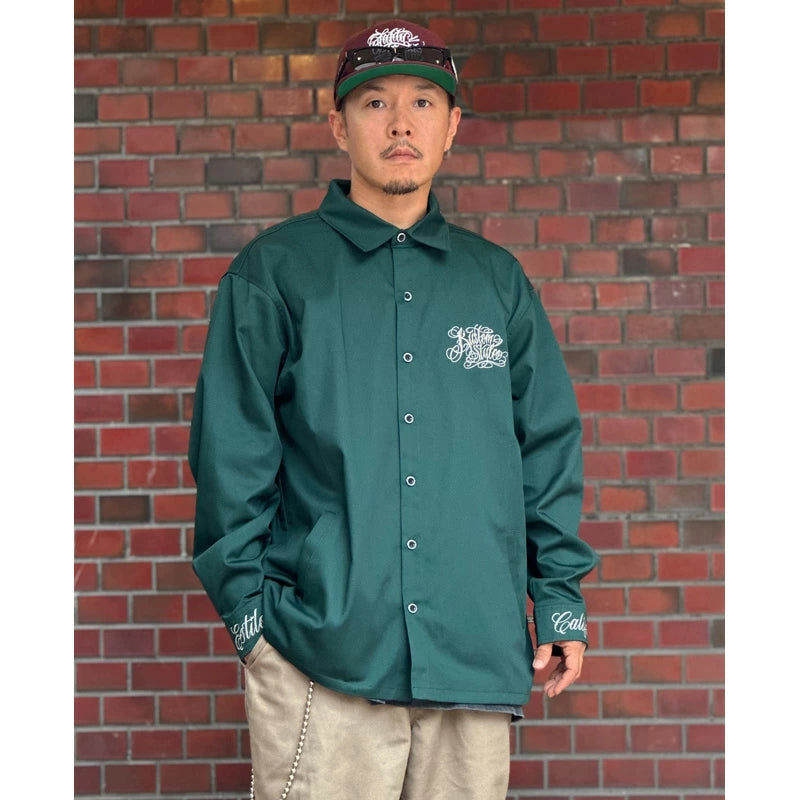 KUSTOMSTYLE KSLS2518GR "CYPRESS" LONG SLEEVE SHIRTS JACKET GREEN