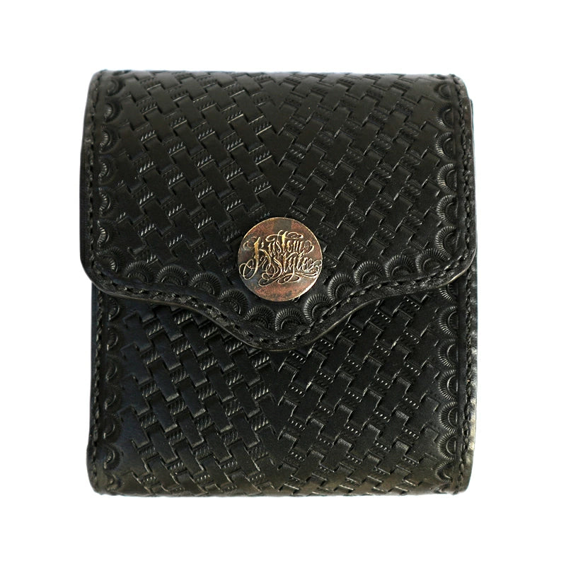 KUSTOMSTYLE  LEATHER WALLET "TYPE6" BASKET WEAVE SHORT WALLET