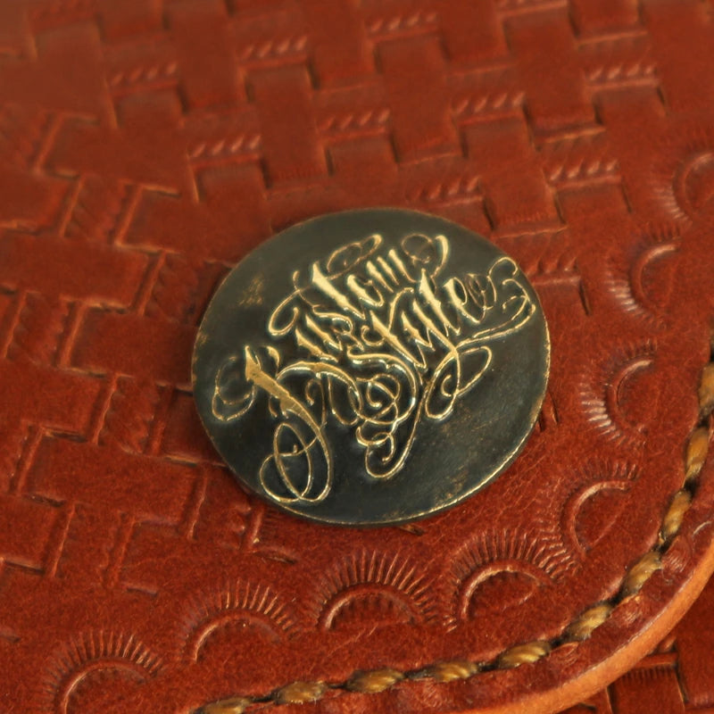 KUSTOMSTYLE  LEATHER WALLET "TYPE6" BASKET WEAVE SHORT WALLET